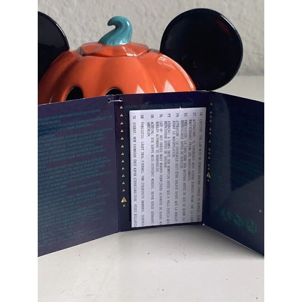 Disney Parks Mickey Mouse Halloween Pumpkin Votive Candle Holder Ceramic NEW‎ - Picture 4 of 13